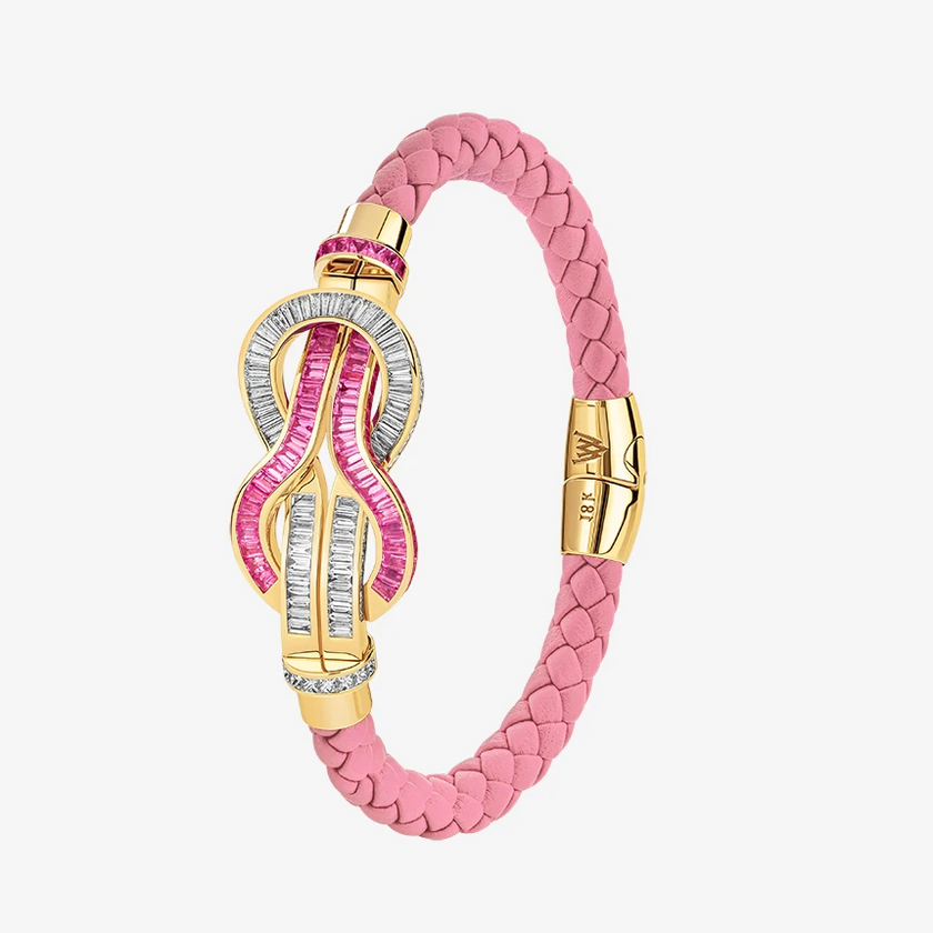 Alaghband Navy Bracelet with Pink Sapphires and Diamonds, Large