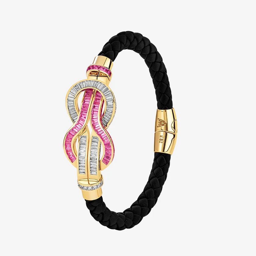 Alaghband Navy Bracelet with Pink Sapphires and Diamonds, Large