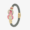 Alaghband Navy Bracelet with Pink Sapphires and Diamonds, Large