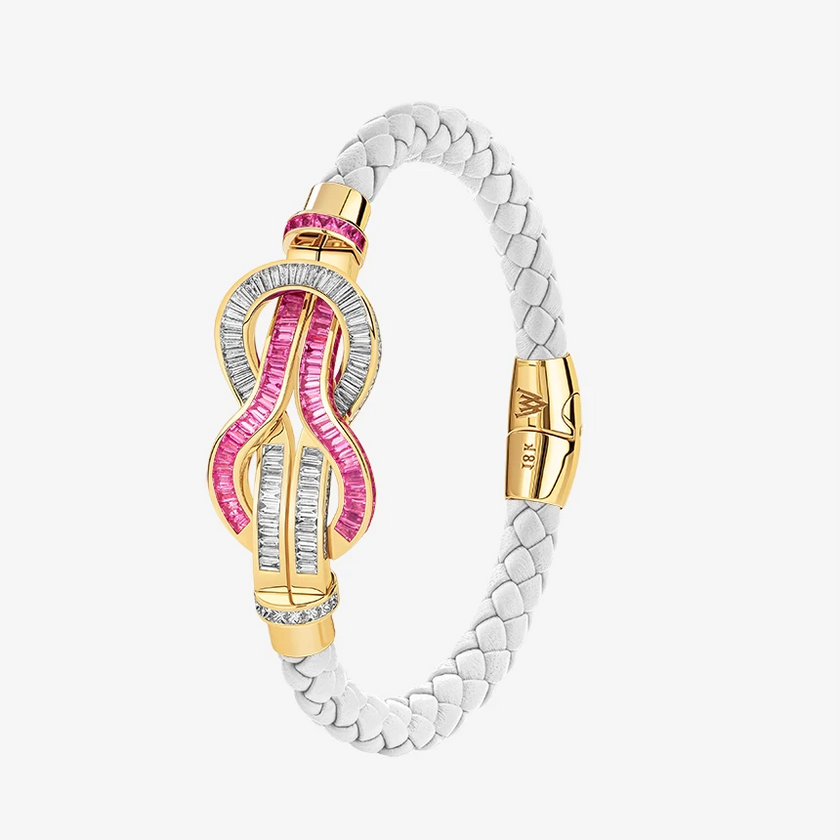 Alaghband Navy Bracelet with Pink Sapphires and Diamonds, Large