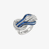 Alaghband Navy Ring with Blue Sapphires and Diamonds