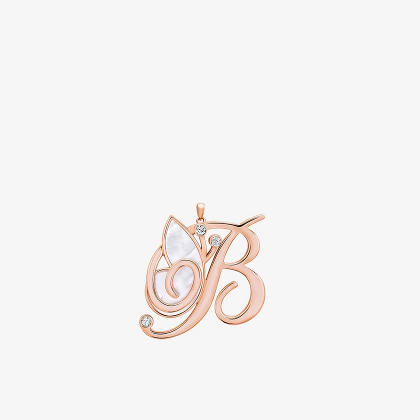 Alaghband Initials B Pendant with Mother of Pearl