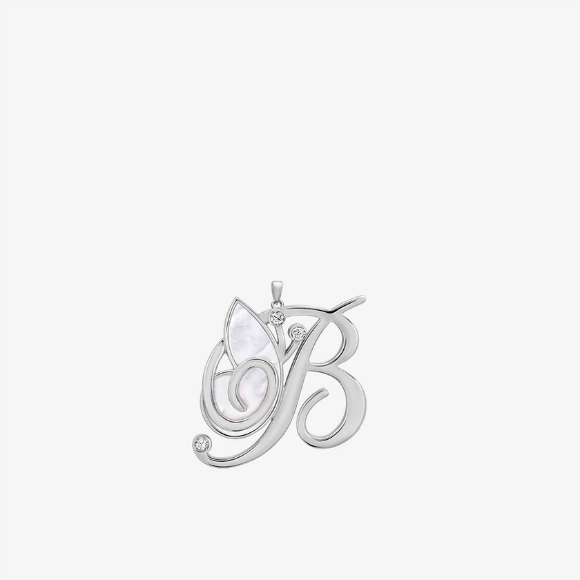 Alaghband Initials B Pendant with Mother of Pearl