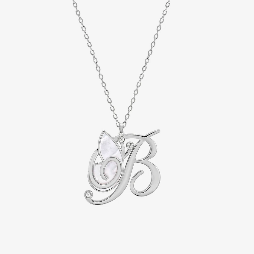 Alaghband Initials B Pendant with Mother of Pearl
