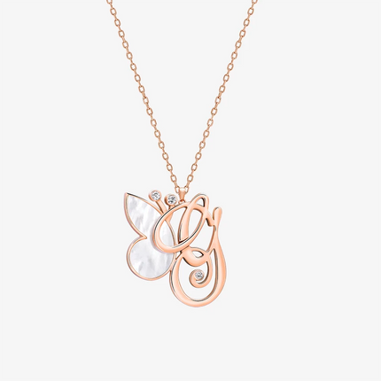 Alaghband Initials G Pendant with Mother of Pearl