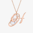 Alaghband Initials “H” Pendant with Mother of Pearl