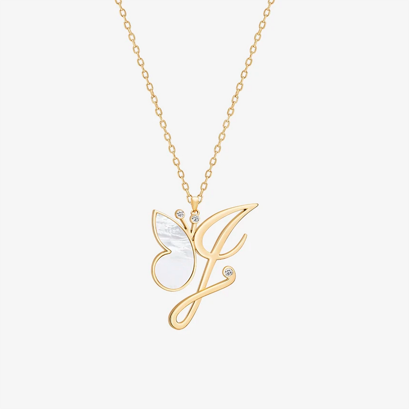 Alaghband Initials I Pendant with Mother of Pearl