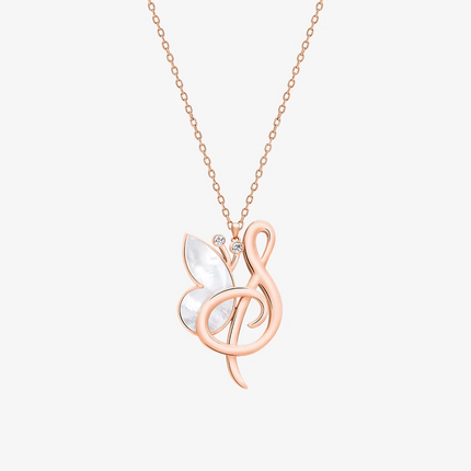 Alaghband Initials S Pendant with Mother of Pearl