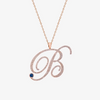 Alaghband Initials “B” Pendant with Diamonds & Blue Sapphire