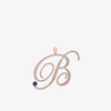 Alaghband Initials B Pendant with Diamonds & Blue Sapphire