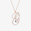 Alaghband Initials “G” Pendant with Diamonds & Blue Sapphire