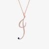 Alaghband Initials “J” Pendant with Diamonds & Blue Sapphire