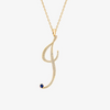 Alaghband Initials “J” Pendant with Diamonds & Blue Sapphire