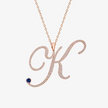 Alaghband Initials “K” Pendant with Diamonds & Blue Sapphire