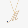 Alaghband Initials “M” Pendant with Diamonds & Blue Sapphire