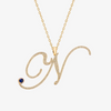 Alaghband Initials “N” Pendant with Diamonds & Blue Sapphire