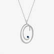 Alaghband Initials “O” Pendant with Diamonds & Blue Sapphire