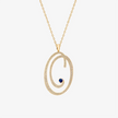 Alaghband Initials “O” Pendant with Diamonds & Blue Sapphire