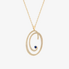 Alaghband Initials “O” Pendant with Diamonds & Blue Sapphire