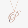 Alaghband Initials “P” Pendant with Diamonds & Blue Sapphire