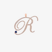 Alaghband Initials “R” Pendant with Diamonds & Blue Sapphire