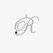 Alaghband Initials “R” Pendant with Diamonds & Blue Sapphire