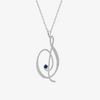 Alaghband Initials “S” Pendant with Diamonds & Blue Sapphire