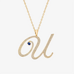 Alaghband Initials “U” Pendant with Diamonds & Blue Sapphire