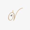 Alaghband Initials “V” Pendant with Diamonds & Blue Sapphire