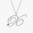 Alaghband Initials “X” Pendant with Diamonds & Blue Sapphire