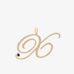 Alaghband Initials X Pendant with Diamonds & Blue Sapphire - Alaghband Jewelry