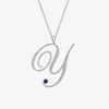 Alaghband Initials “Y” Pendant with Diamonds & Blue Sapphire