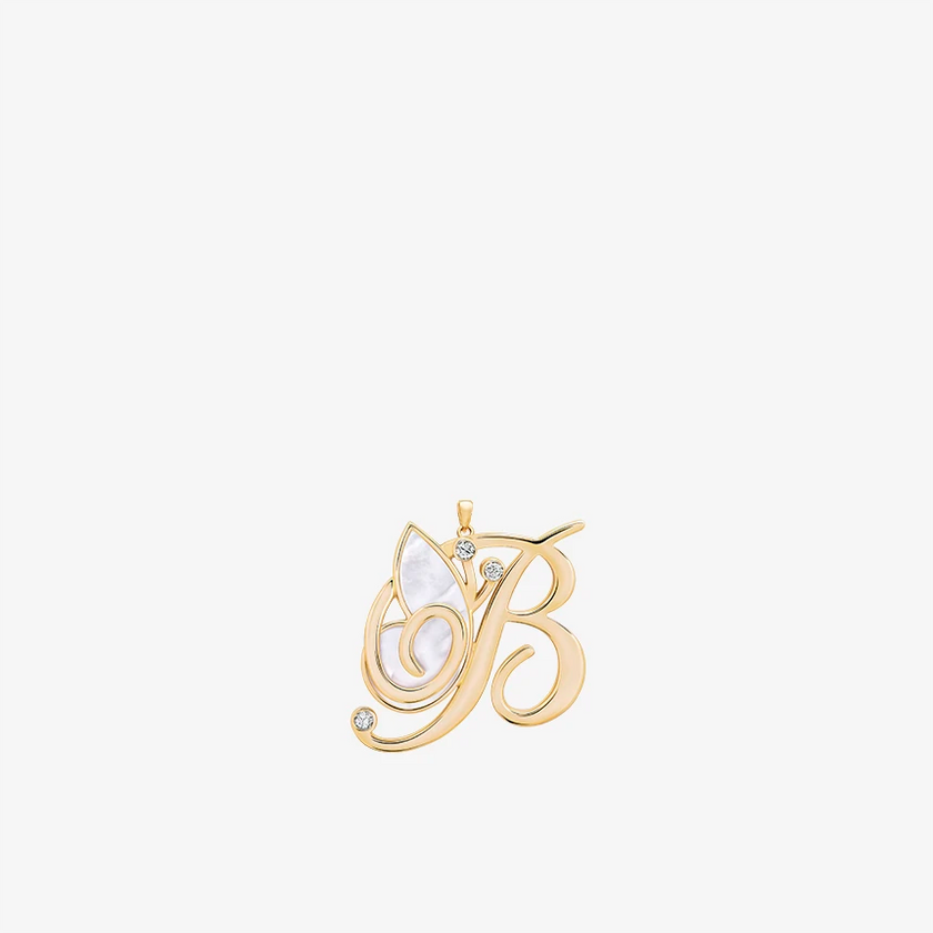 Online Exclusive - Alaghband Initials B Pendant with Mother of Pearl