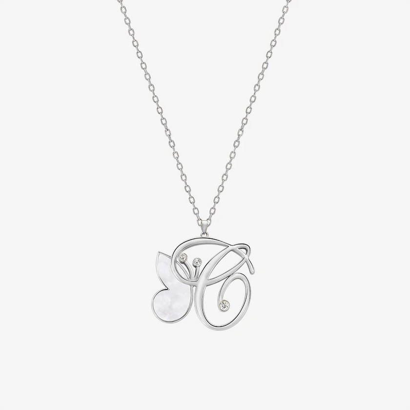 Online Exclusive - Alaghband Initials C Pendant with Mother of Pearl