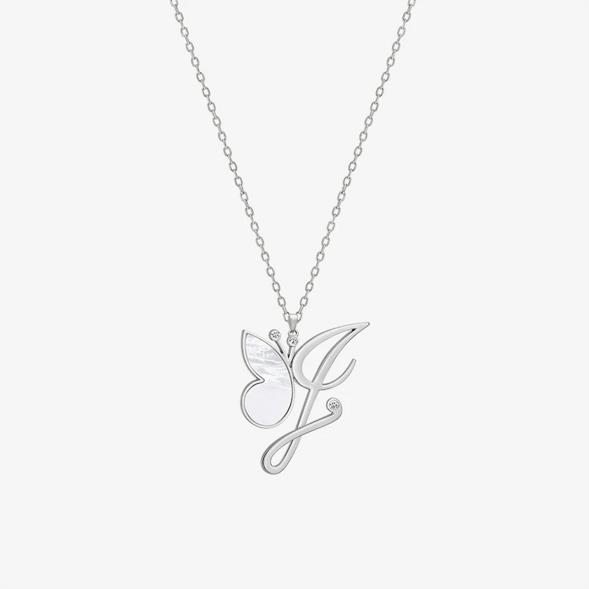 Online Exclusive - Alaghband Initials I Pendant with Mother of Pearl - Alaghband Jewelry