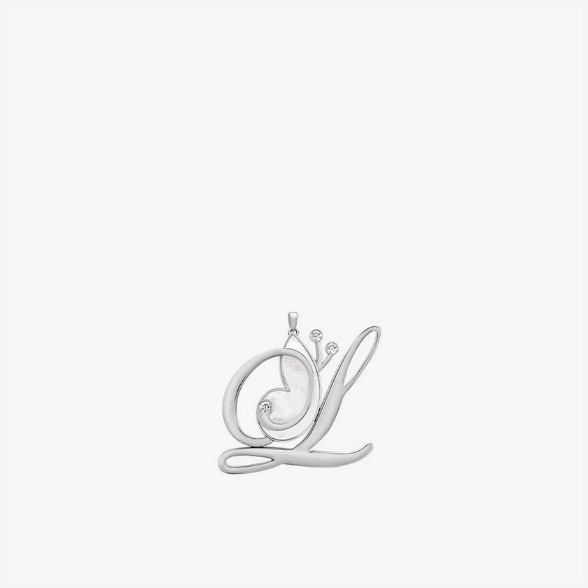 Online Exclusive - Alaghband Initials L Pendant with Mother of Pearl - Alaghband Jewelry