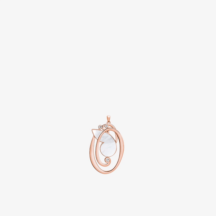 Online Exclusive - Alaghband Initials O Pendant with Mother of Pearl - Alaghband Jewelry