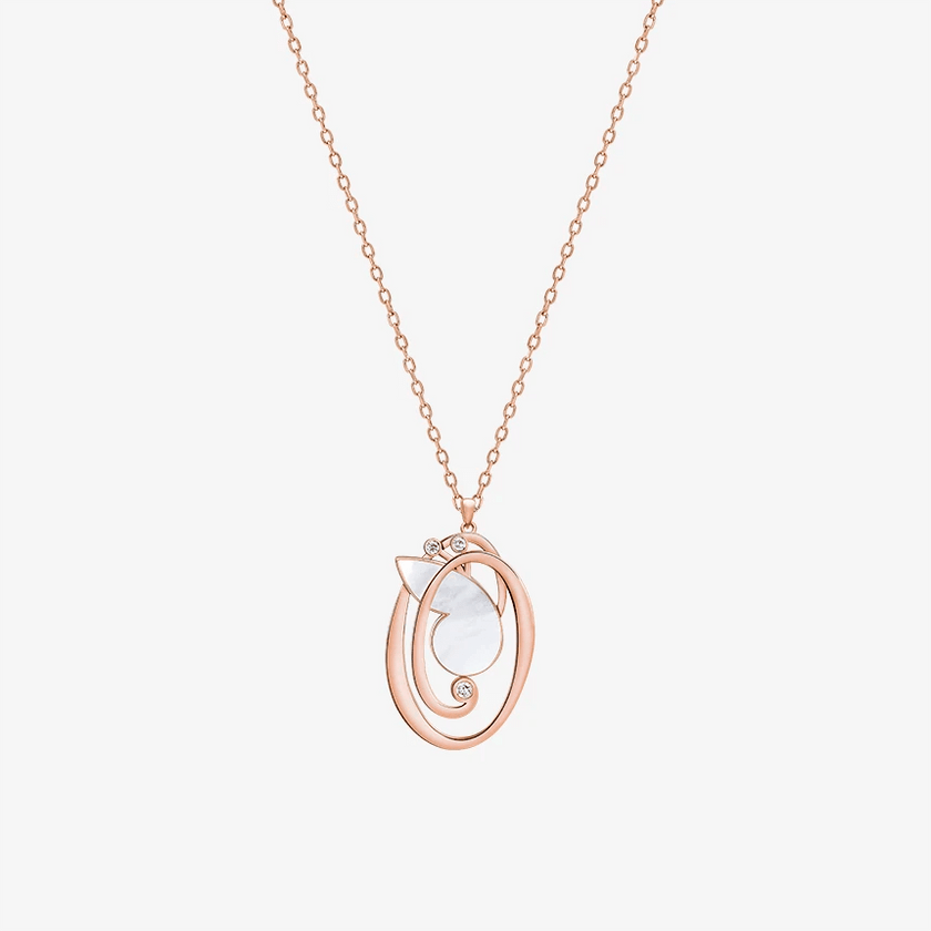 Online Exclusive - Alaghband Initials O Pendant with Mother of Pearl - Alaghband Jewelry