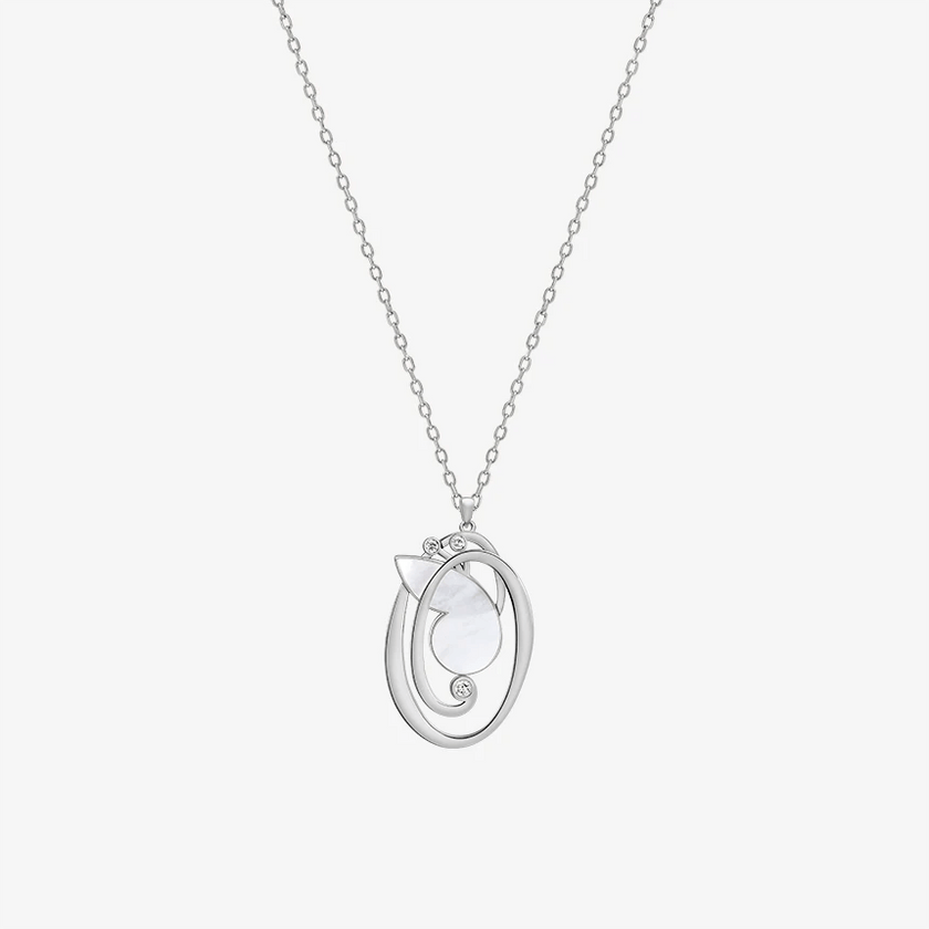 Online Exclusive - Alaghband Initials O Pendant with Mother of Pearl - Alaghband Jewelry