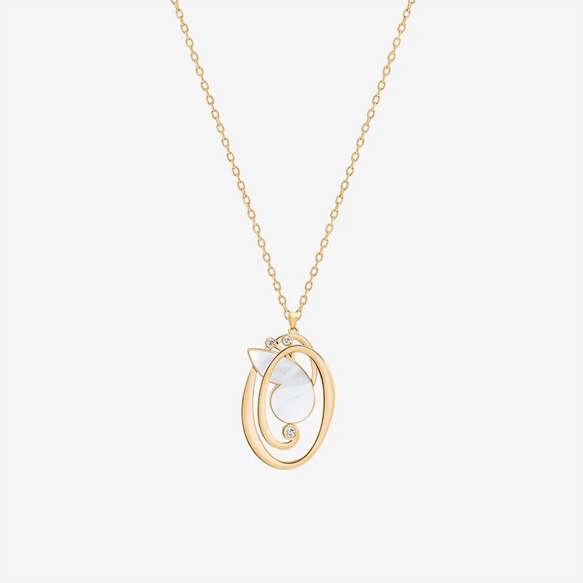 Online Exclusive - Alaghband Initials O Pendant with Mother of Pearl - Alaghband Jewelry