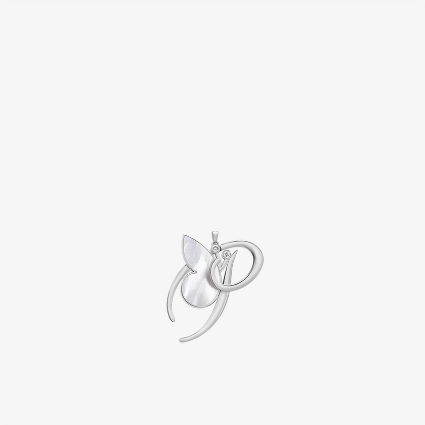 Online Exclusive - Alaghband Initials P Pendant with Mother of Pearl - Alaghband Jewelry
