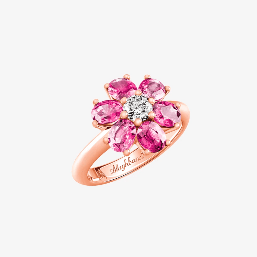 Alaghband Blossom Ring with Pink Sapphire Petals - Alaghband Jewelry