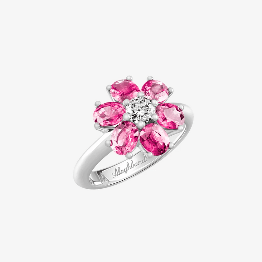 Alaghband Blossom Ring with Pink Sapphire Petals - Alaghband Jewelry