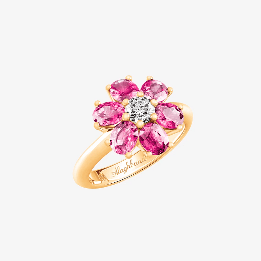 Alaghband Blossom Ring with Pink Sapphire Petals - Alaghband Jewelry
