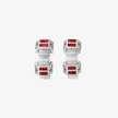 Alaghband Plissé Stud Earrings with Rubies