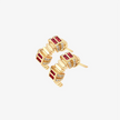 Alaghband Plissé Stud Earrings with Rubies
