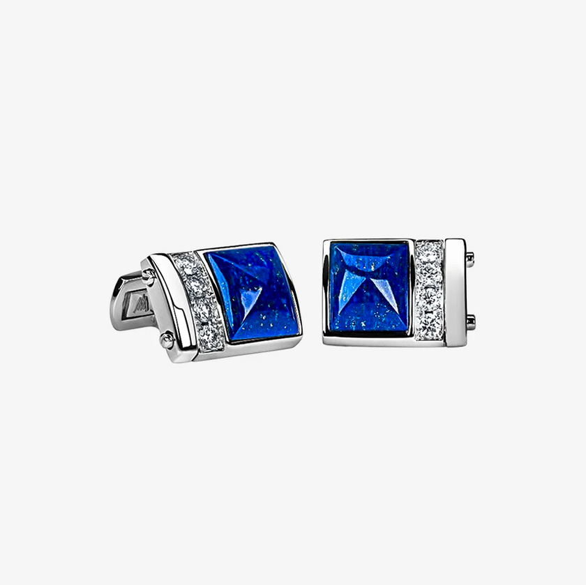 Alaghband Pyramid Cufflinks with Lapis Lazuli