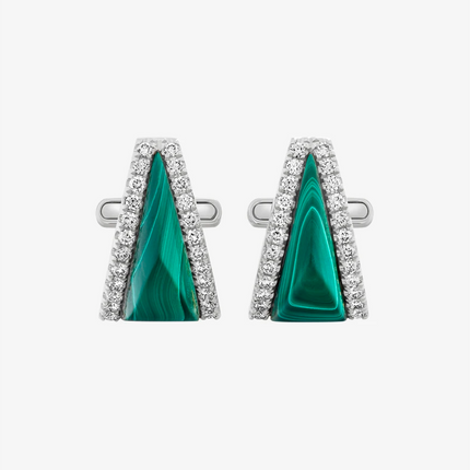 Alaghband Pyramid Cufflinks with Malachite