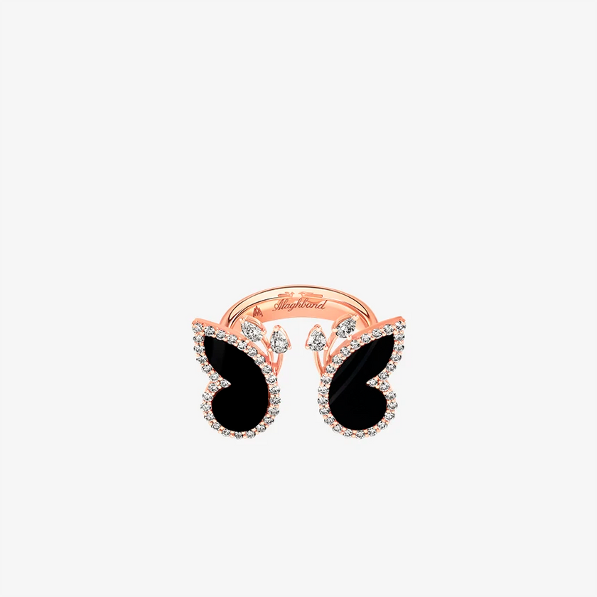 Alaghband Butterfly Ring with Onyx