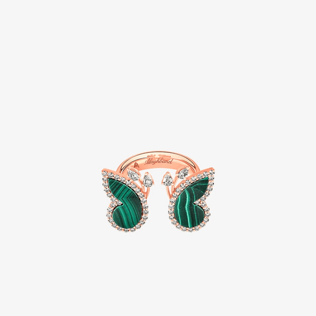 Alaghband Butterfly Ring with Malachite - Alaghband Jewelry